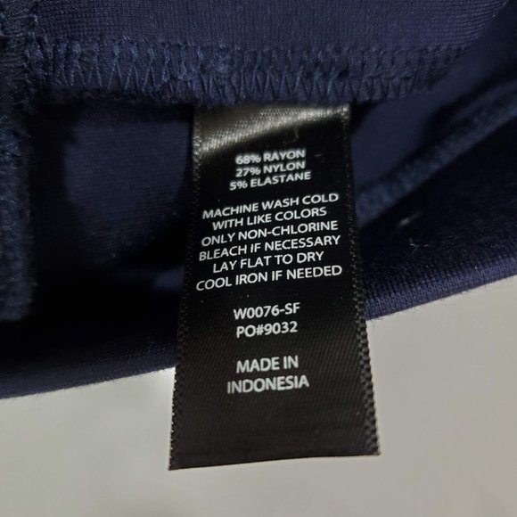 Betabrand Straight-Leg Classic Dress Pant Yoga Pants Career Navy Blue Large - Picture 6 of 6